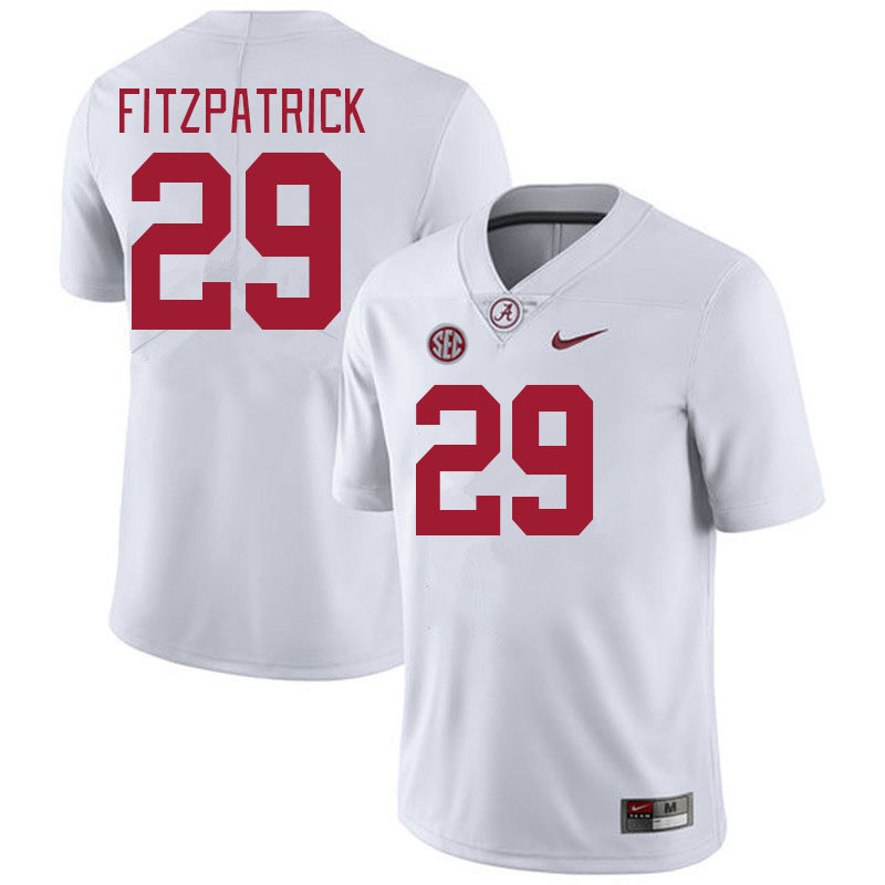 #29 Minkah Fitzpatrick Alabama Crimson Tide Jerseys Football Stitched-White